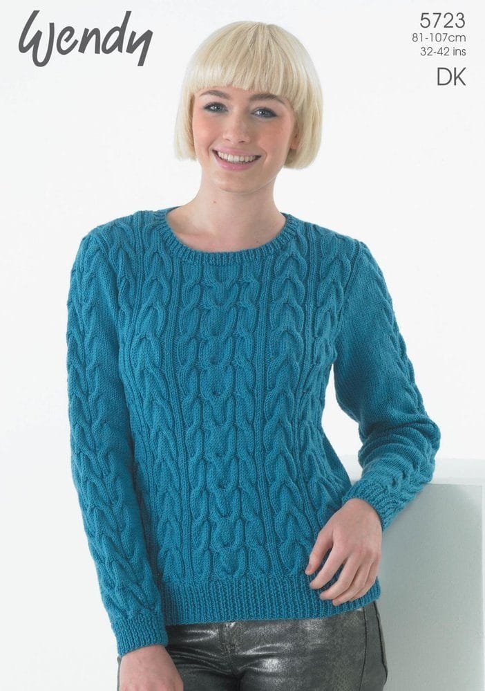 Wendy Sweater and Slouch Cable Hat Knitting Pattern Leaflet 5723