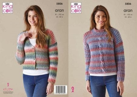 King Cole Cardigan and Sweater Knitting Pattern Leaflet 5806