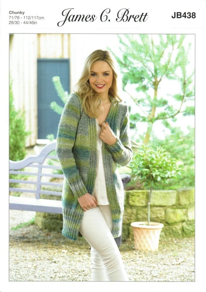 James C Brett Cardigan / Jacket Knitting Pattern Leaflet JB438
