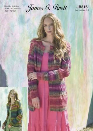 James C Brett Cardigan Knitting Pattern Leaflet JB816