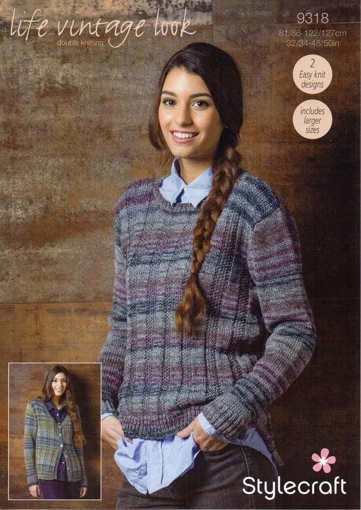 Stylecraft Cardigan and Jumper Knitting Pattern Leaflet 9318