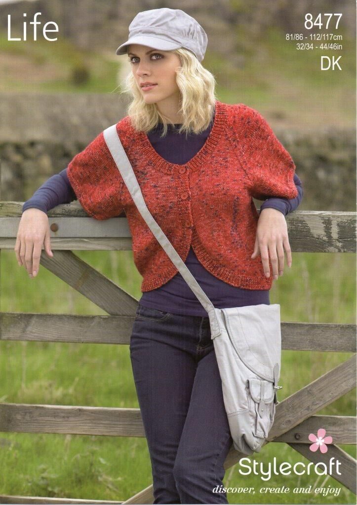 Stylecraft Cardigan Knitting Pattern Leaflet 8477