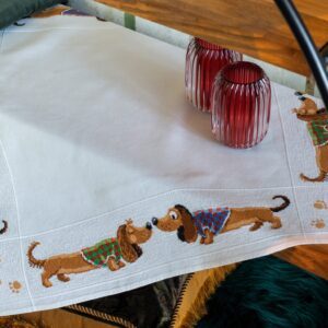 Counted Cross Stitch Kit Tablecloth Dachshunds