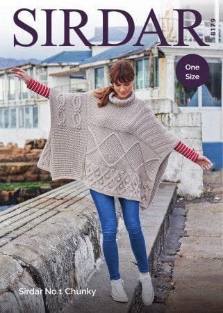 Sirdar Poncho Knitting Pattern Leaflet 8179