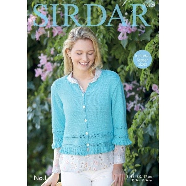 Sirdar Cardigan Knitting Pattern Leaflet 8129