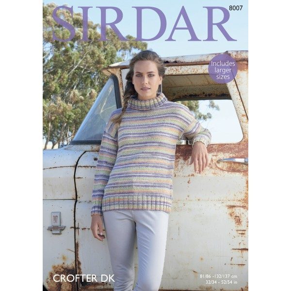 Sirdar Sweater Knitting Pattern Leaflet 8007