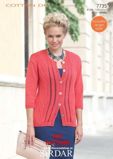 Sirdar Cardigan Knitting Pattern Leaflet 7935