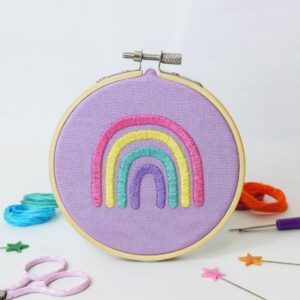 Candy Rainbow 4 inch embroidery craft kit