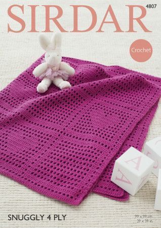 Sirdar Snuggly Blanket Crochet Pattern Leaflet 4807