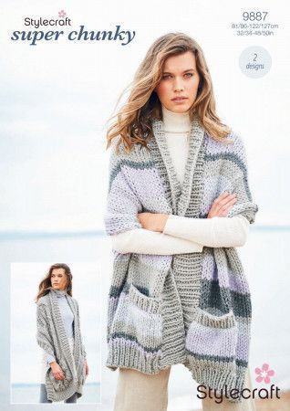 Stylecraft Shawls Knitting Pattern Leaflet 9887