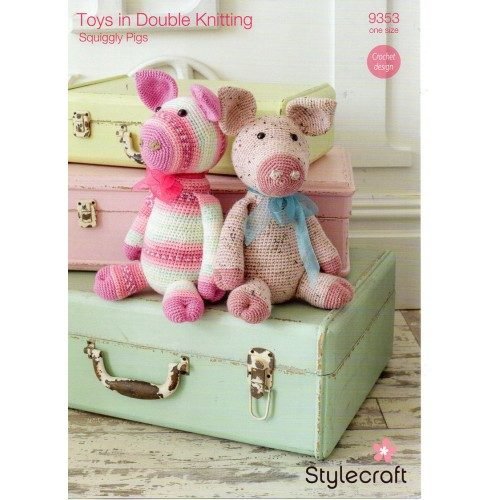 Stylecraft Squiggly Pigs Crochet Pattern Leaflet 9353