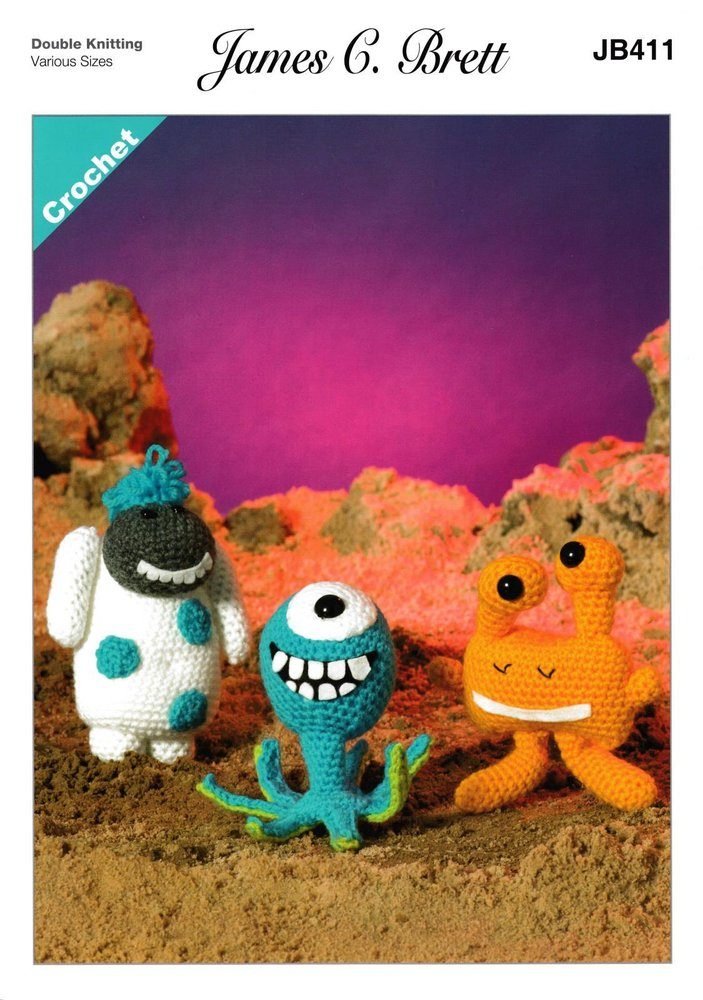 James C Brett Monster Toys Crochet Pattern Leaflet JB411