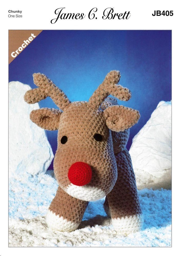 James C Brett Rudolf The Reindeer Crochet Pattern Leaflet JB405