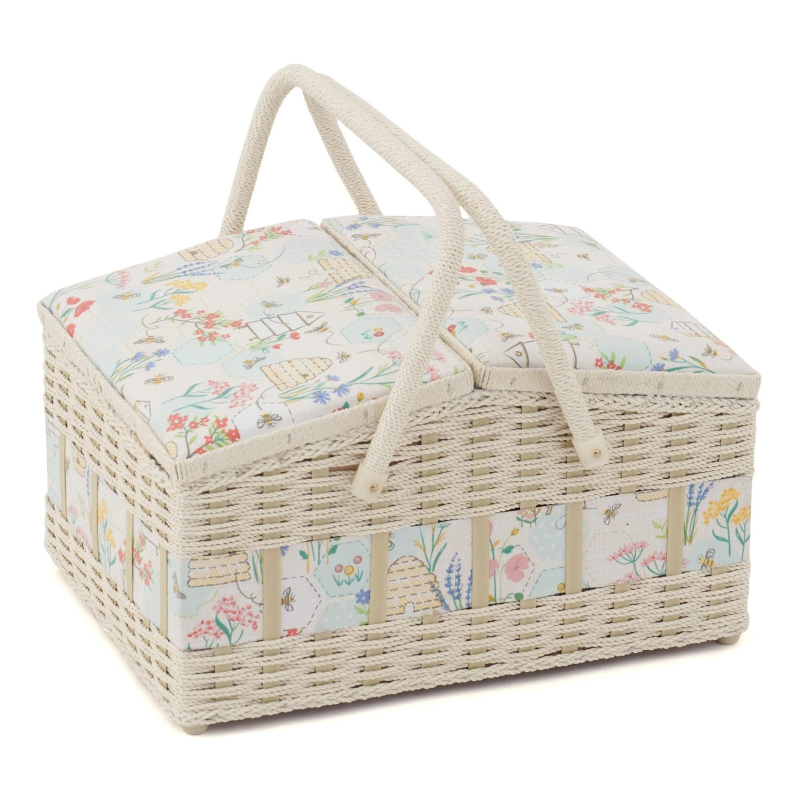 Sewing Box – Twin Lid – Wicker Hamper Sewing Bee