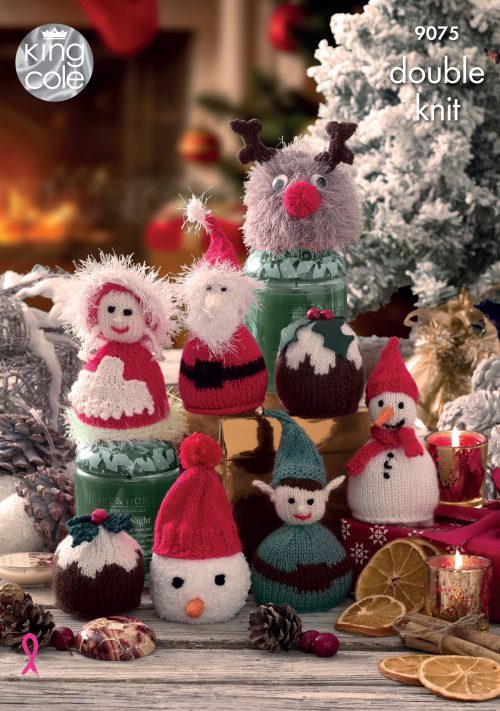 King Cole Christmas Candy Cosies Knitting Pattern Leaflet 9075