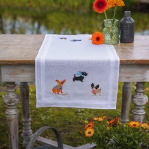 Embroidery Kit – Table Runner – Doggies