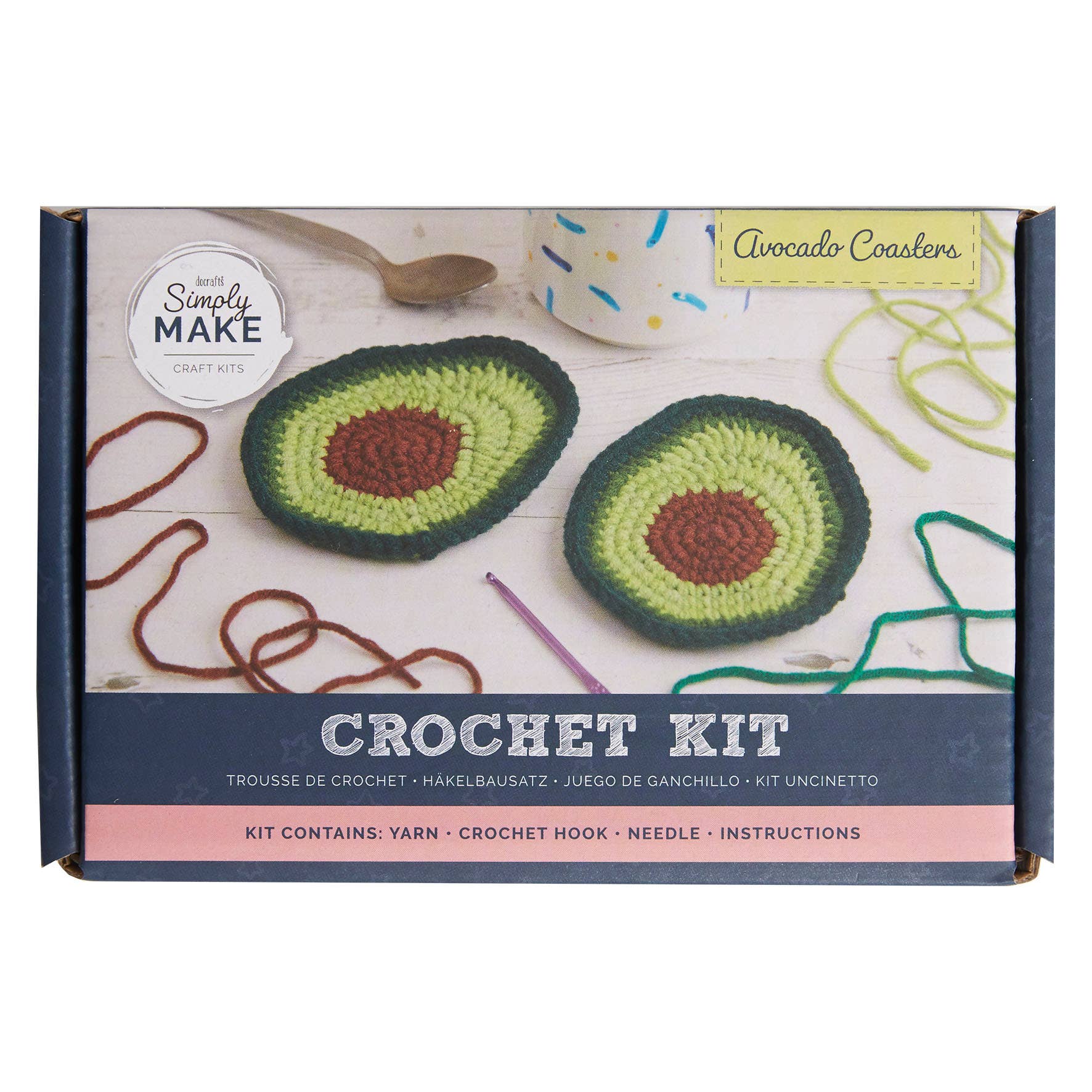 Simply Make Crochet Coaster Craft Kit – Avocado