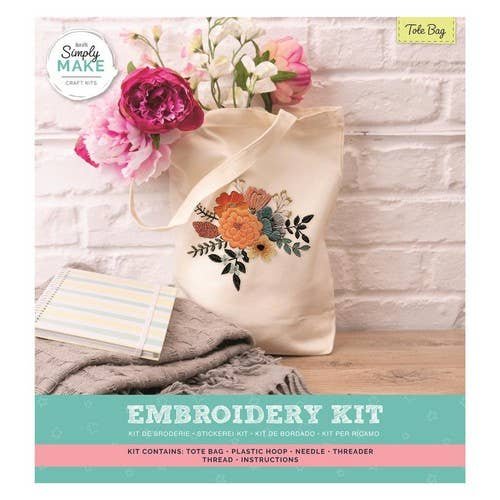 Embroidery Tote Bag Kit – White