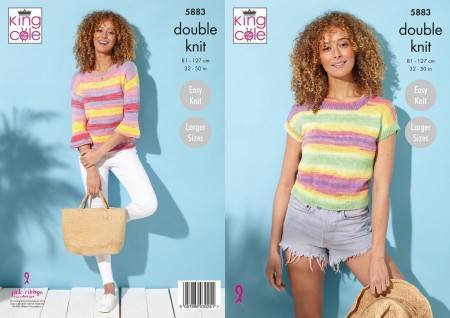 King Cole Top and Sweater Knitting Pattern Leaflet 5883
