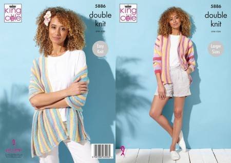 King Cole Wrap and Jacket Knitting Pattern Leaflet 5886