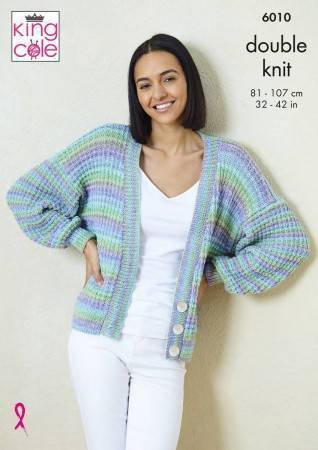 King Cole Cardigan and Sweater Knitting Pattern Leaflet 6010