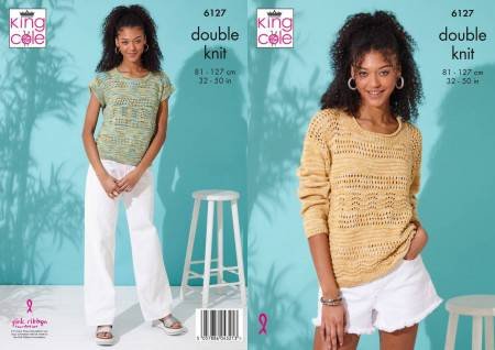 King Cole Sweater and Top Knitting Pattern Leaflet 6127