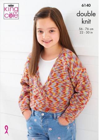 King Cole Cardigan and Tabard Knitting Pattern Leaflet 6140