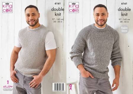 King Cole Sweater and Slipover Knitting Pattern Leaflet 6161
