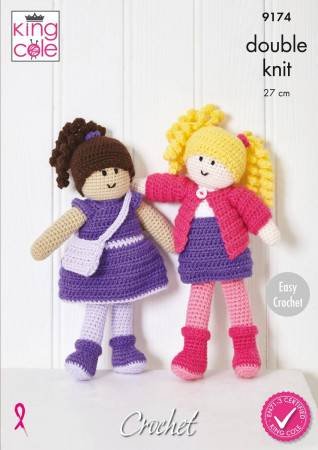 King Cole Dolls Knitting Pattern Leaflet 9174
