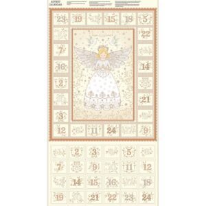 Makower Christmas Angles Advent Calendar Fabric Panel Cream 042Q