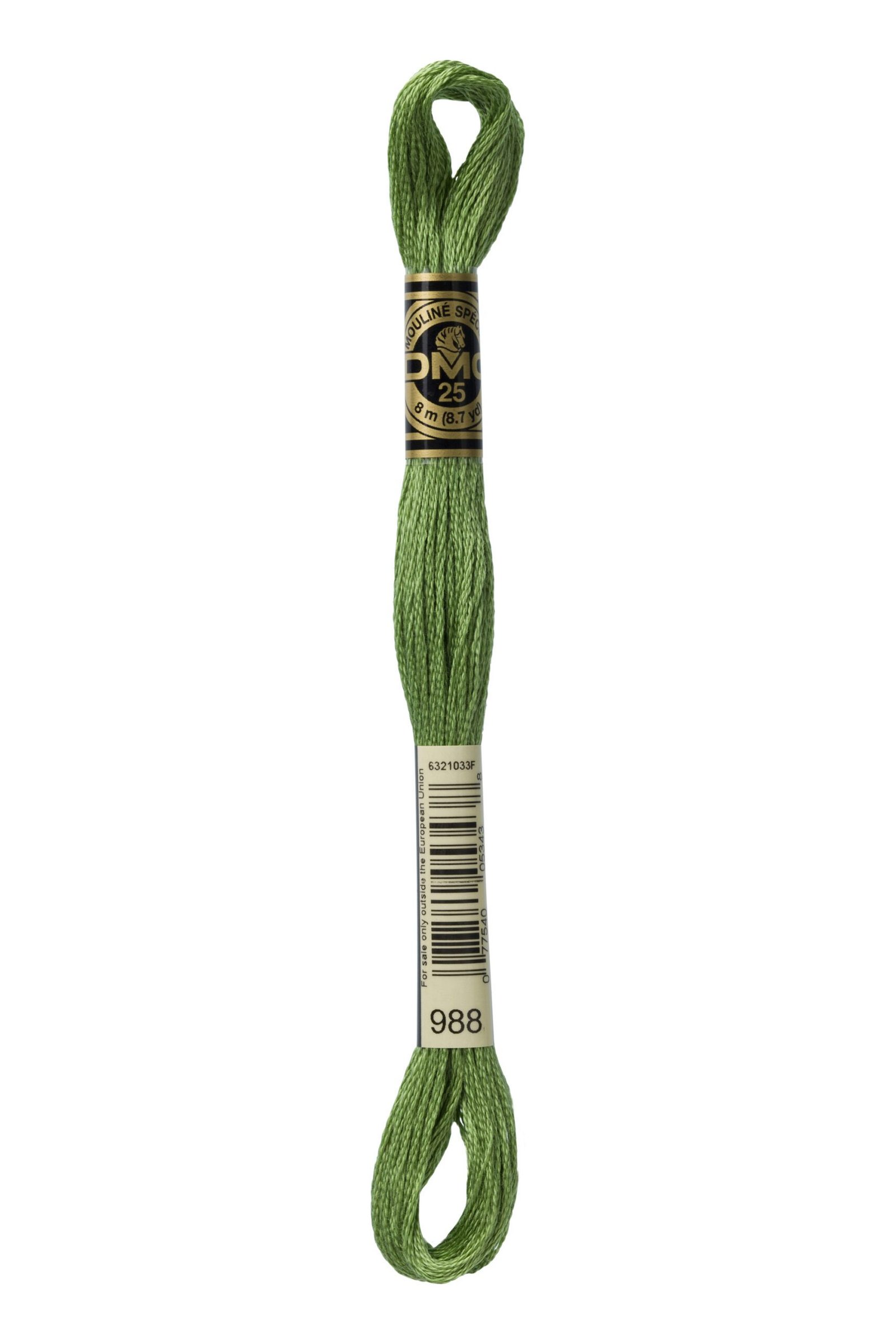 DMC Mouliné Special Cotton Thread 988 Medium Forest Green