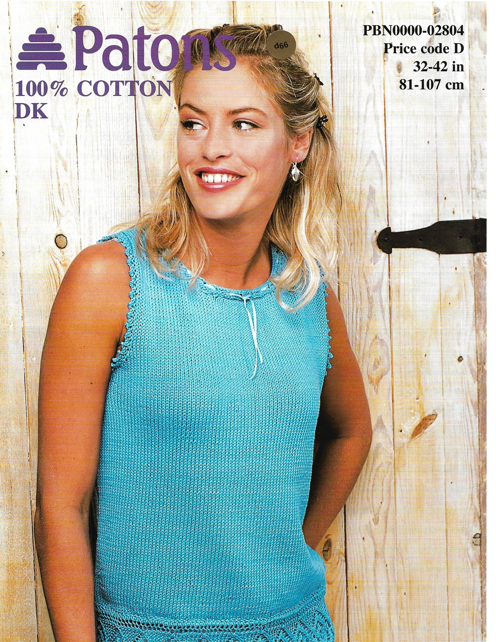 Patons Top with Lace Border Knitting Pattern Leaflet 2804