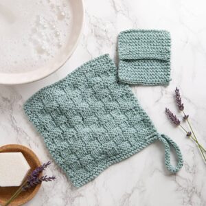 Face Cloth and Scrub Pad Beginner Knitting Kit: Mint 3