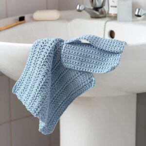 Face Cloth and Scrub Pad Beginner Crochet Kit: Baby Blue