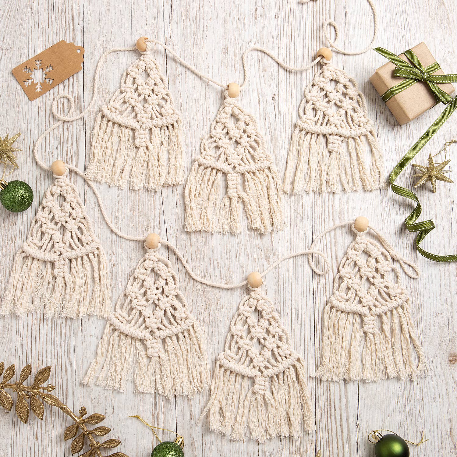 Christmas Tree Garland Macrame Craft Kit