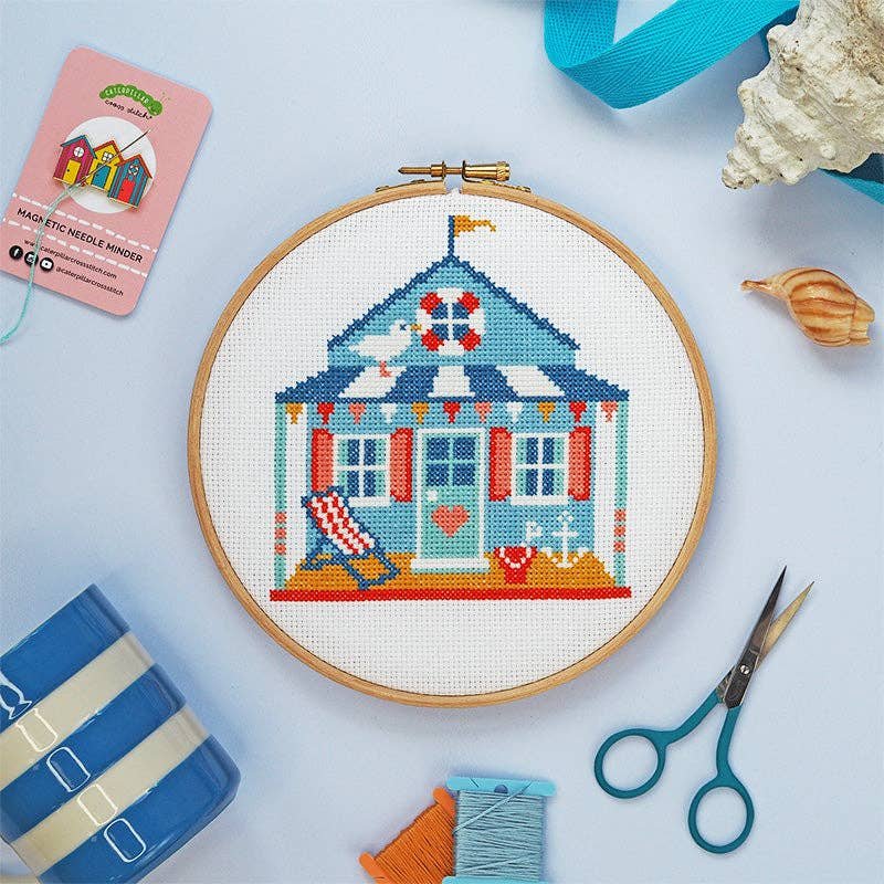 Seaspray Cottage – Cross Stitch Kit: Standard kit with 14 count aida (no hoop)