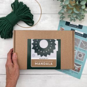 Macramé Kit Mandala Wreath – Pine Green. Christmas wreath