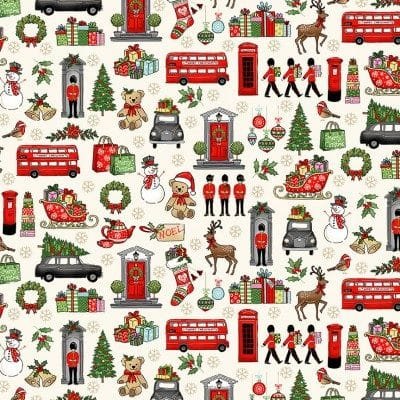 Makower Christmas Panels London Icons 2370/Q