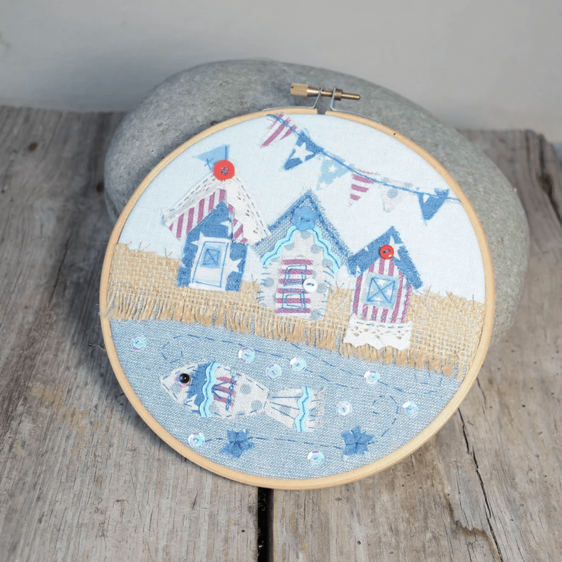 Beach House Embroidery Sewing Kit