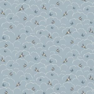 Makower Heather And Sage Swallows 2531/B