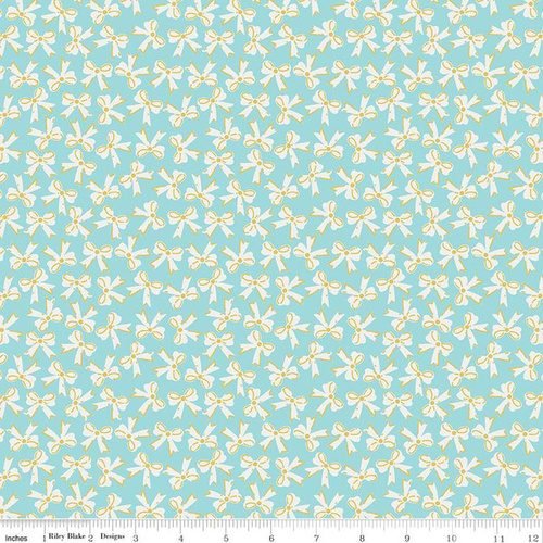 Riley Blake Milk and Honey – Bows Aqua