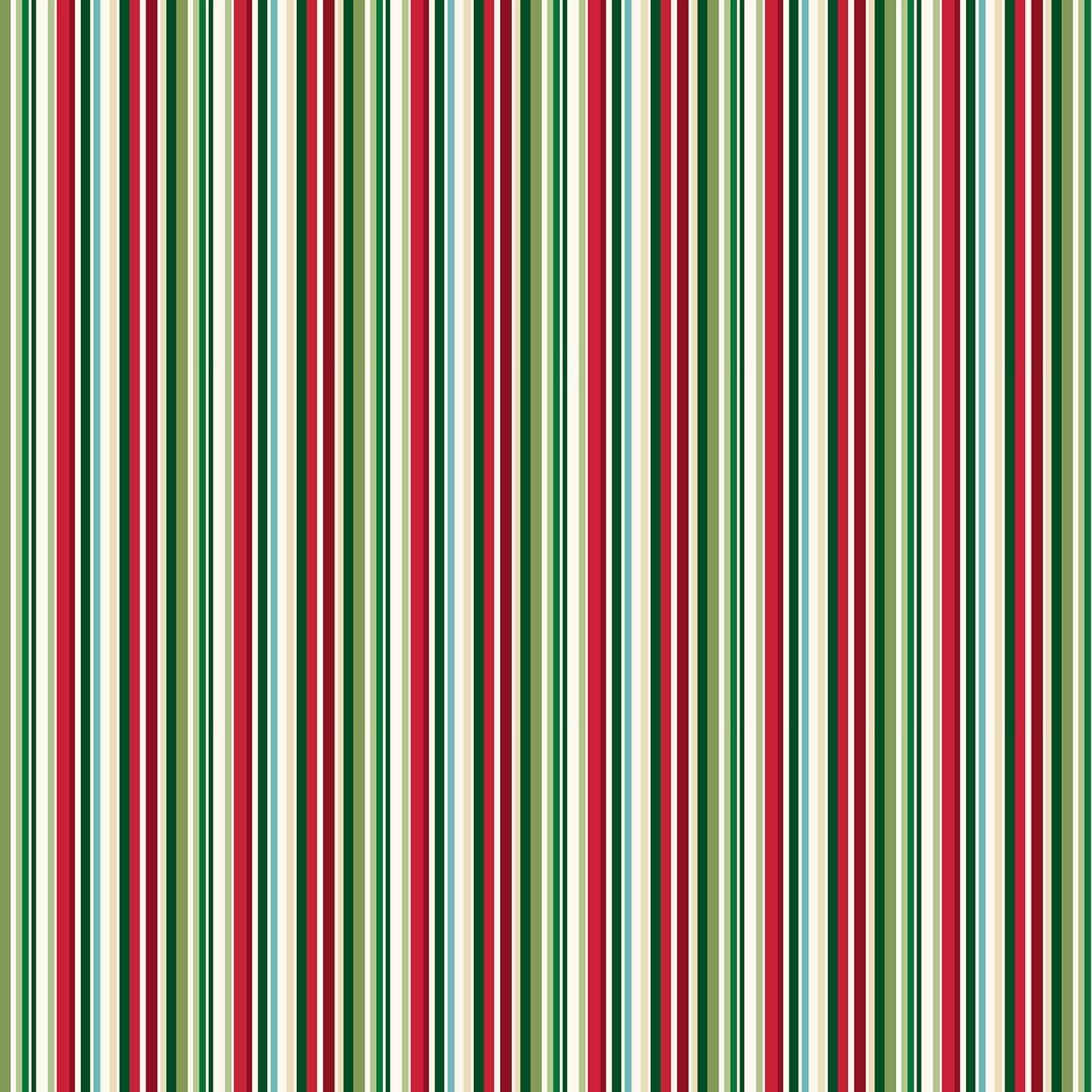 Makower Christmas Wishes Stripe 037/1