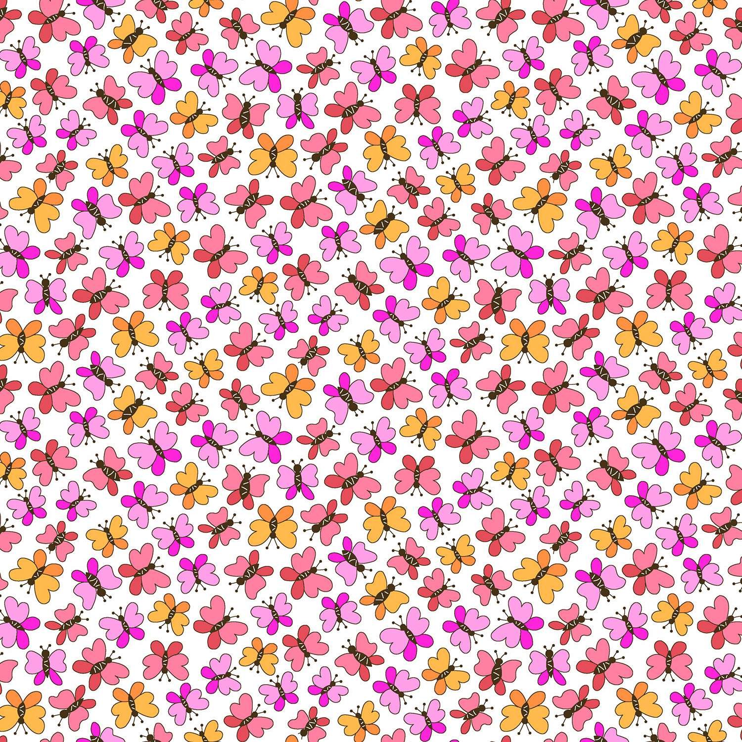 Makower Flutter Small Butterfly Pink 2/1035E