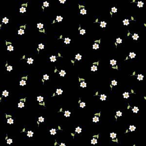 Makower Flutter Daisy Black 2/1036K Patchwork & Quilting Fabric