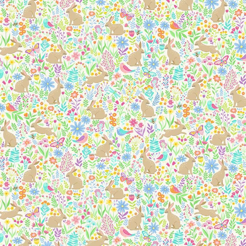 Makower Hello Spring Bunny Meadow 083/Q