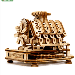 3D Wooden Mechanical Puzzle – V8 Engine