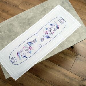 Duftin Purple Harmony Embroidery DIY Table Runner Kit, 40 x 100 cm