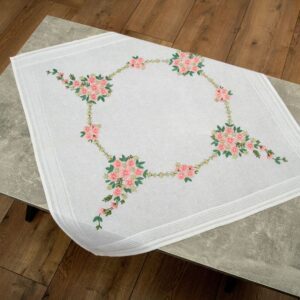 Duftin Wild Roses Embroidery DIY Table Topper Kit, 80 x 80 cm 3