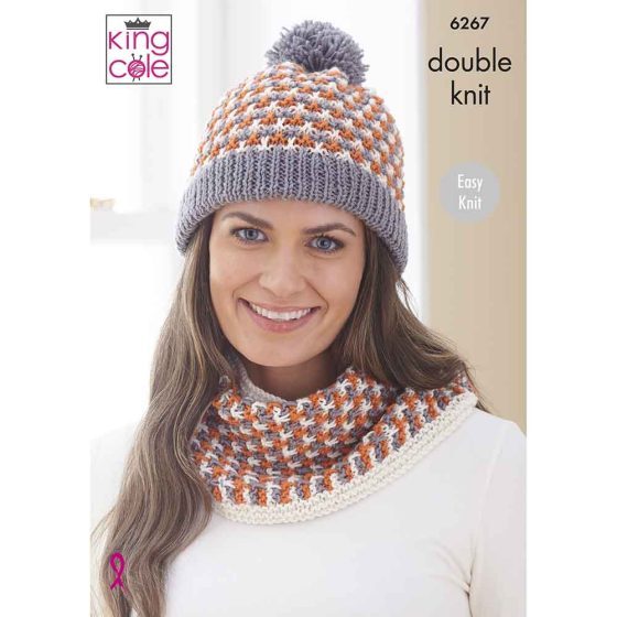 King Cole Scarf, Hat and Cowl Knitting Pattern Leaflet 6267