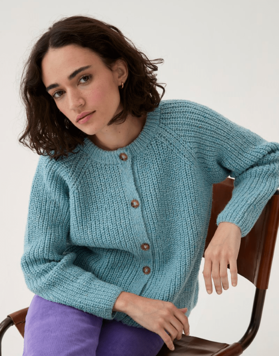 Sirdar Round Neck Rib Cardigan Knitting Pattern Leaflet 10780